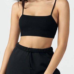 Joah brown square neck tank bra